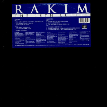 Rakim – The 18th Letter 2LP (1st US Press)